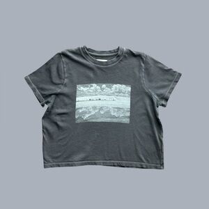 Madewell Cropped Graphic Tee Women’s Small Grey Boxy Fit